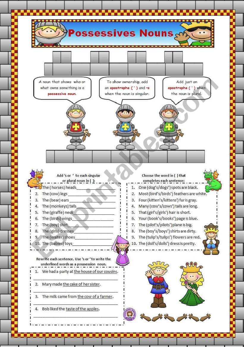 Posssessive Nouns worksheet