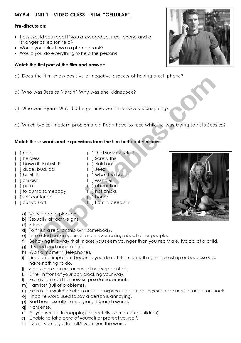 Movie Activity worksheet