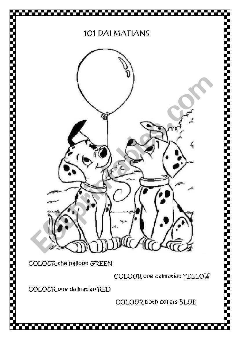 COLOUR THE DALMATIANS! worksheet