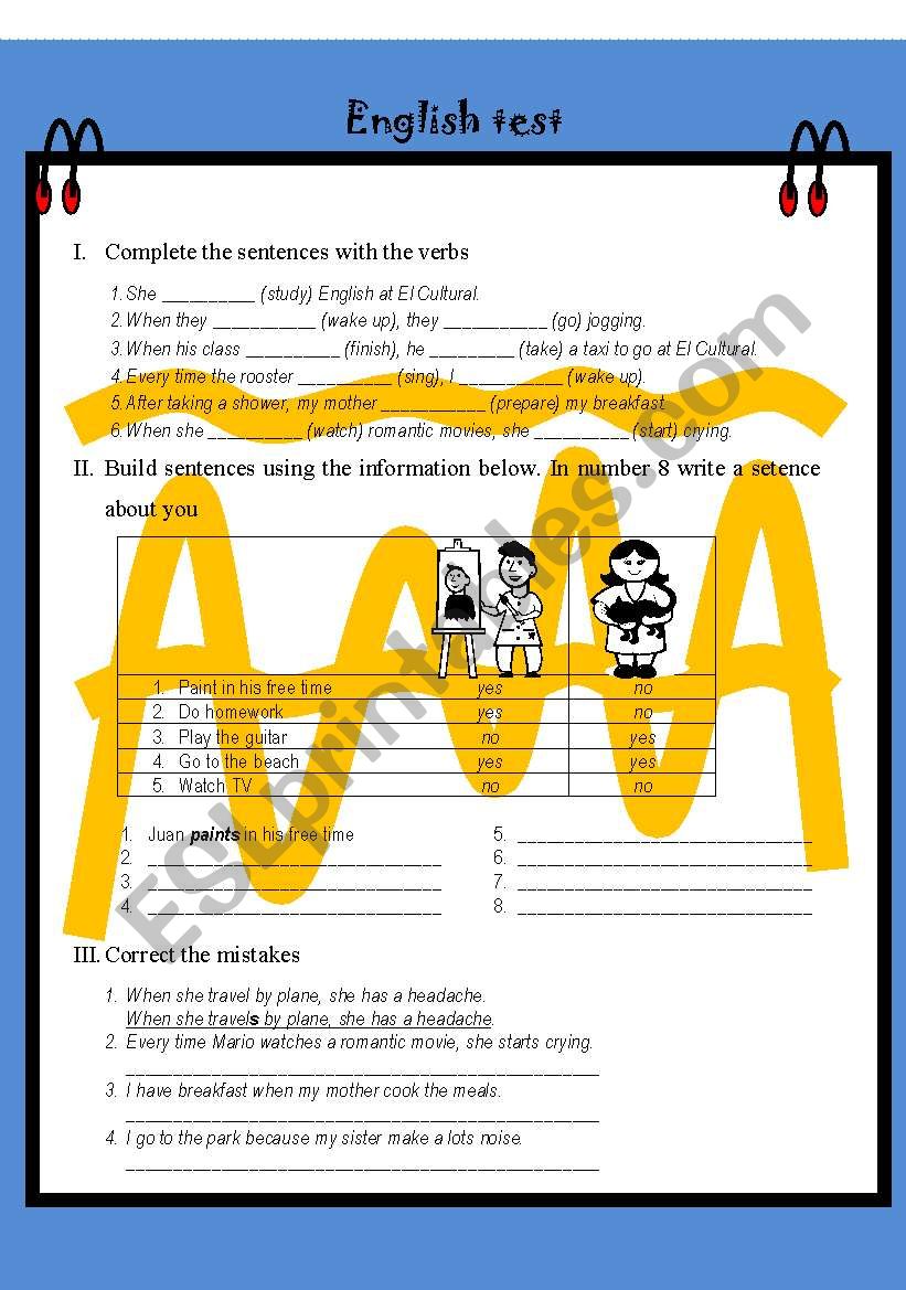 the present simple worksheet