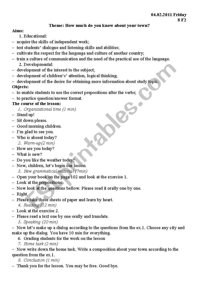 Lesson-plan 1  worksheet