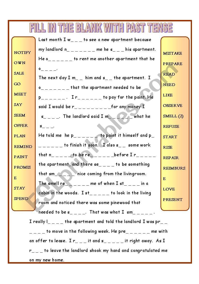 PAST TENSE worksheet