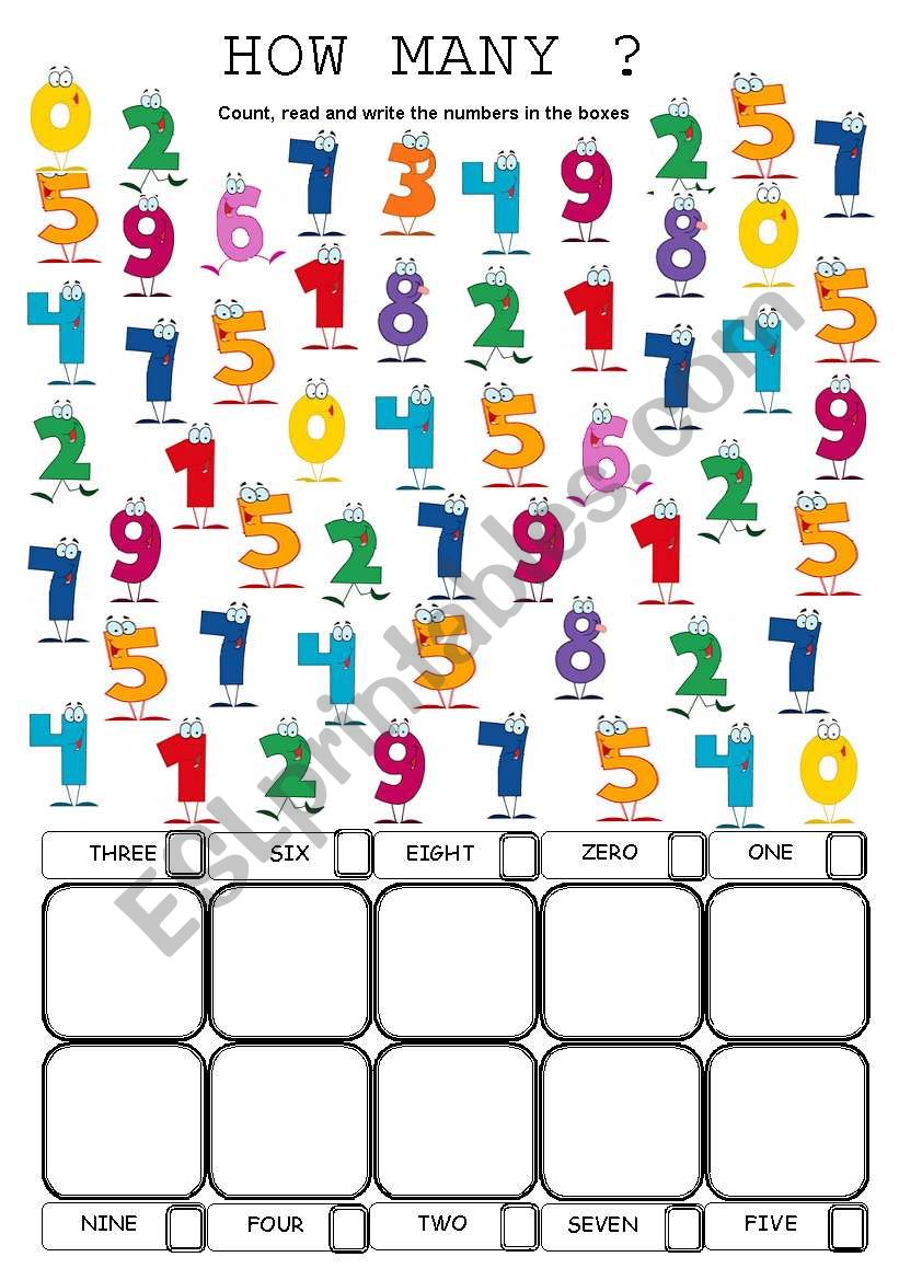 HOW MANY NUMBERS ARE THERE? worksheet