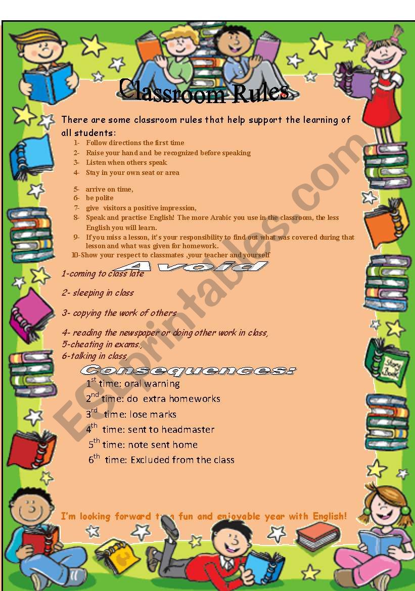 classroom rules  worksheet