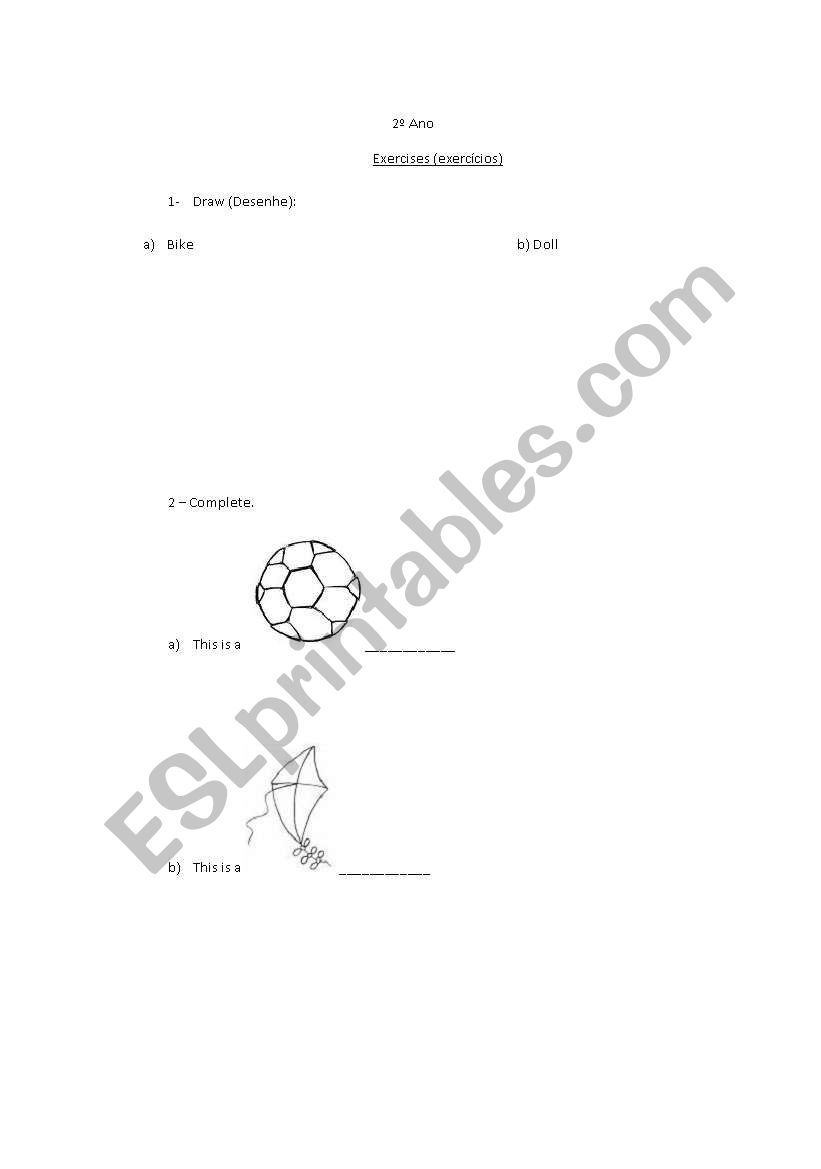 Toys - 2º Ano worksheet