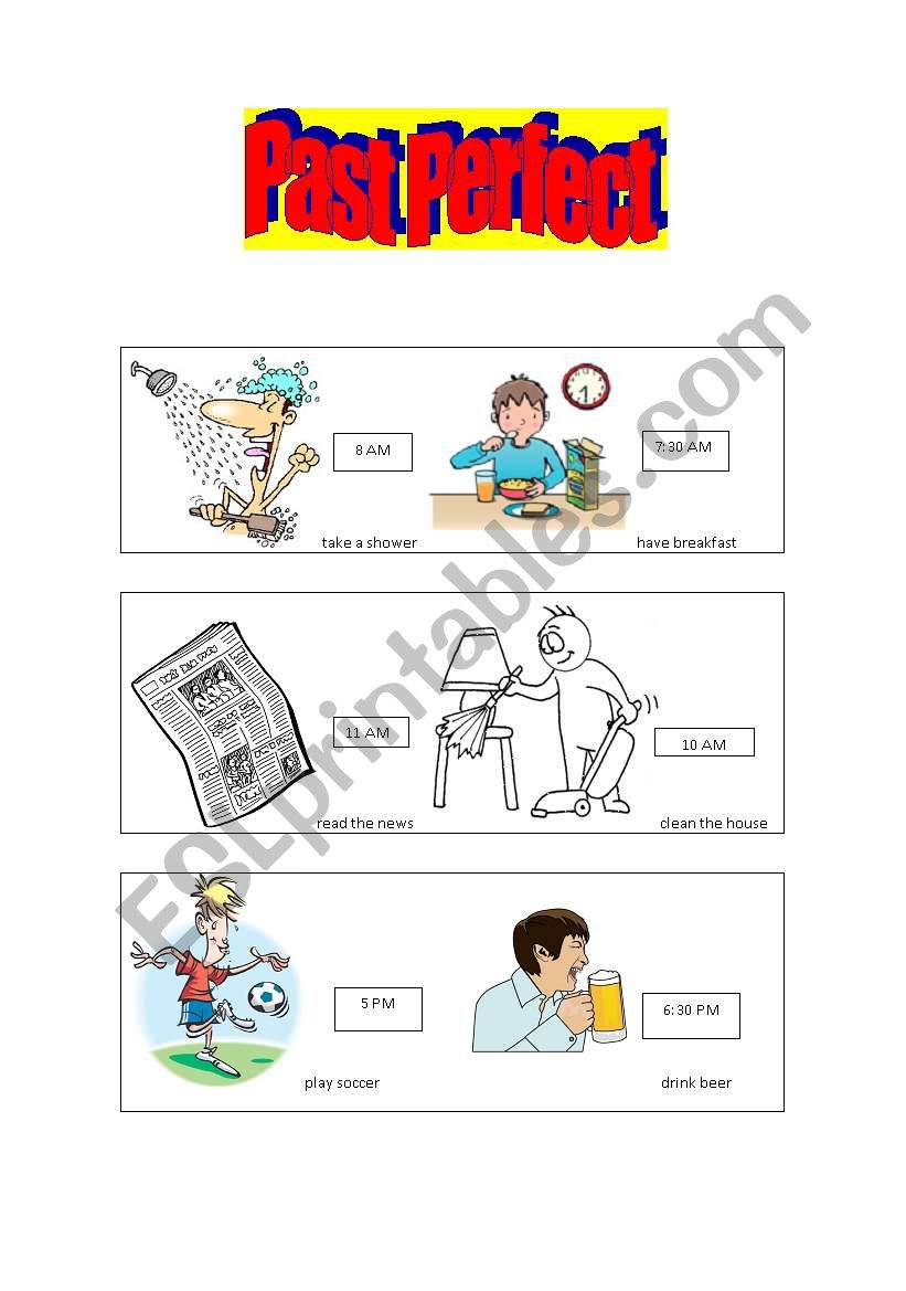 Past Perfect flash-cards worksheet