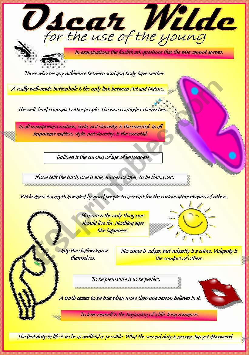 OSCAR WILDEÂ´S PHRASES worksheet