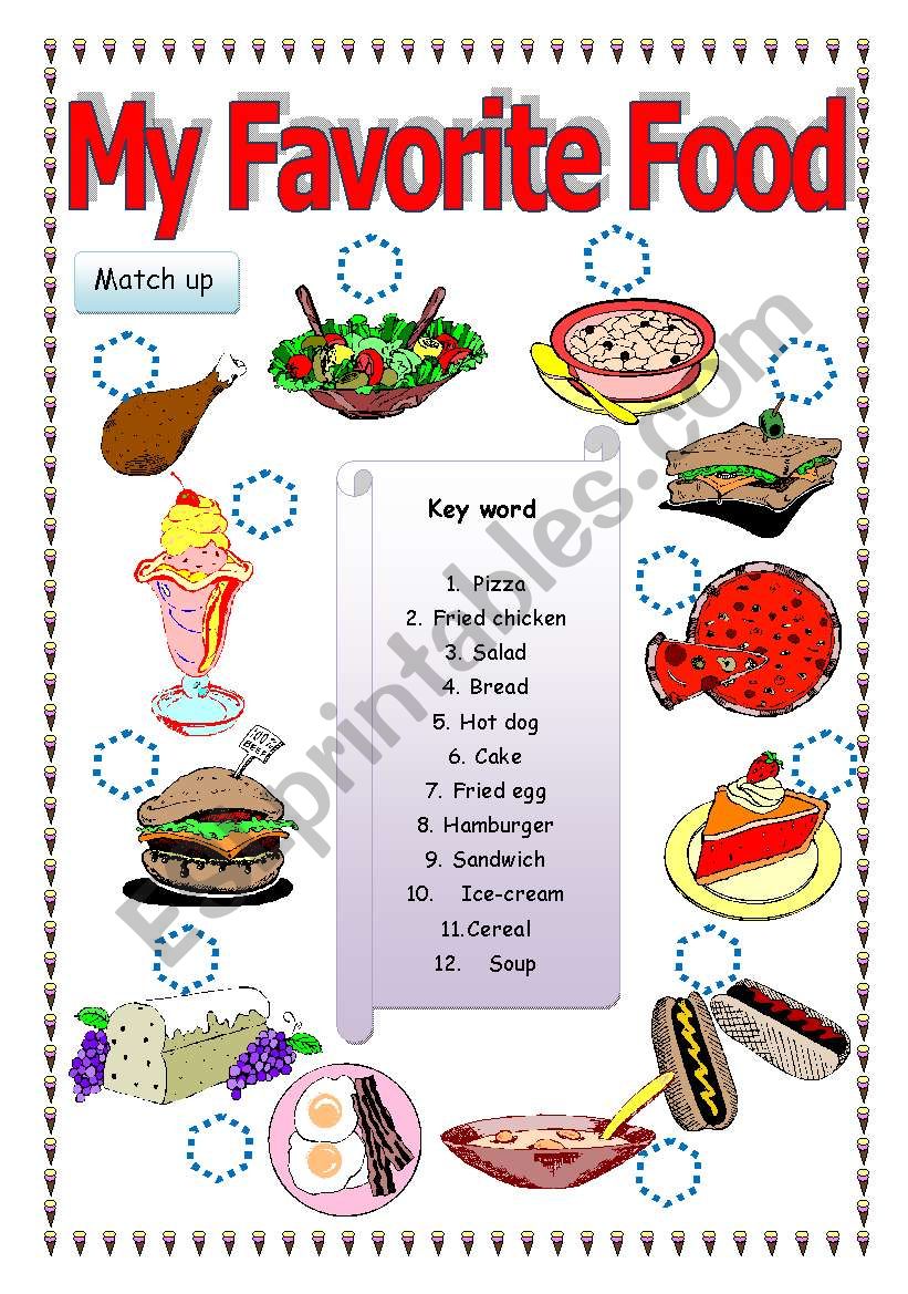 My favorite food worksheet