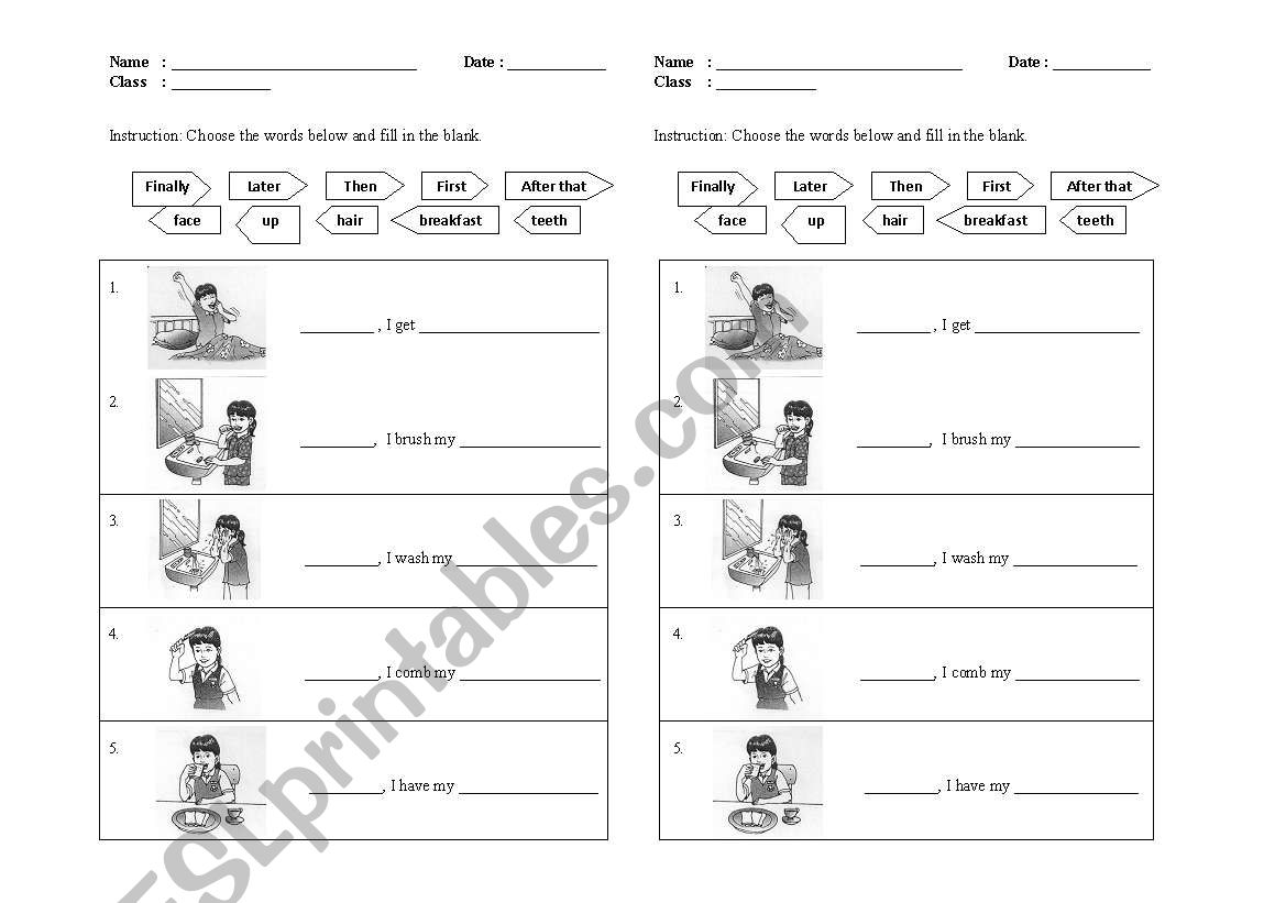 what you do every morning worksheet