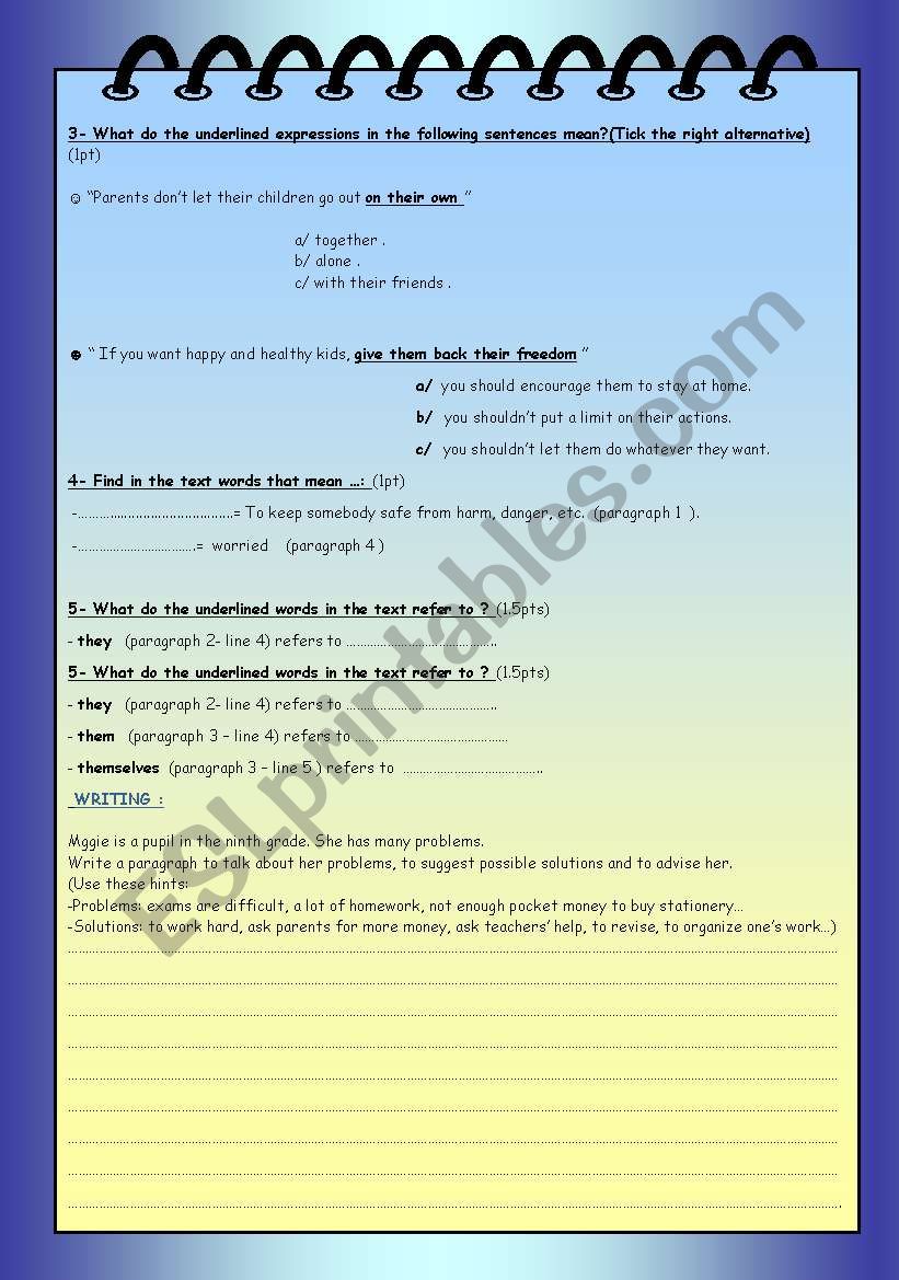 READING  COMPREHENSION worksheet