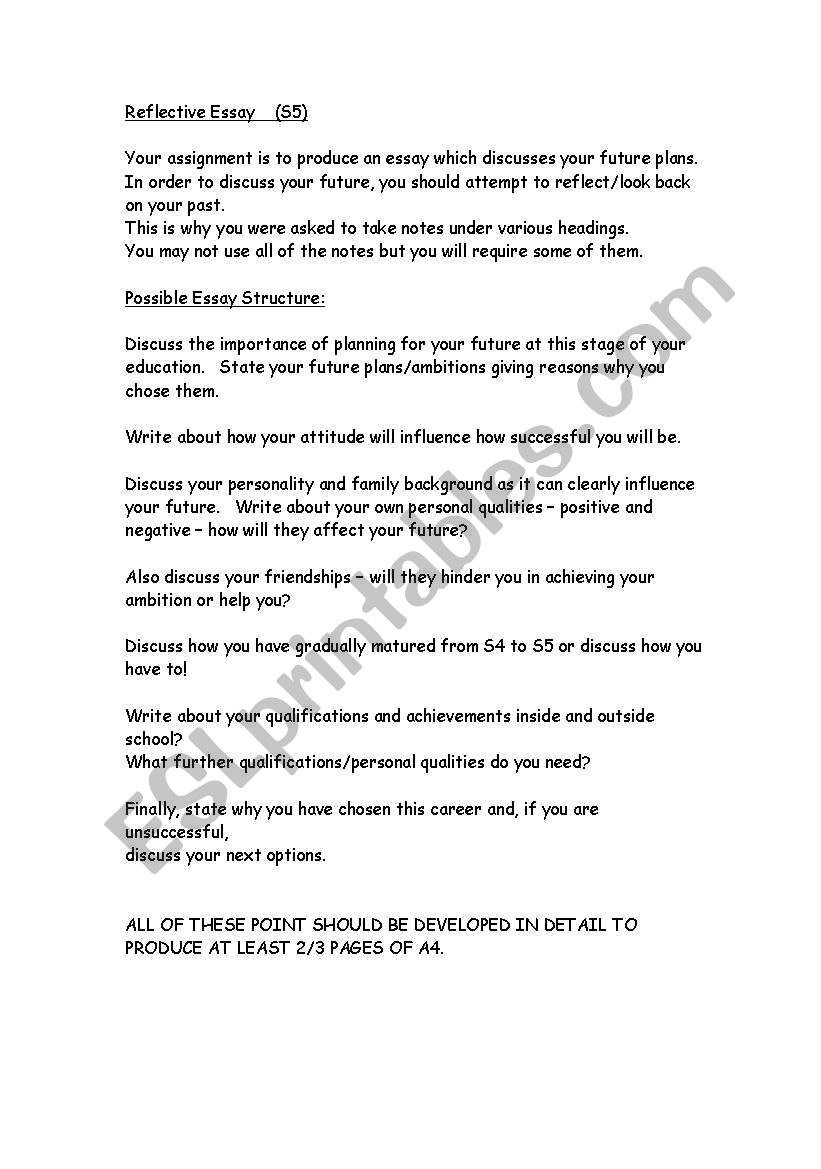 Essay Plan worksheet
