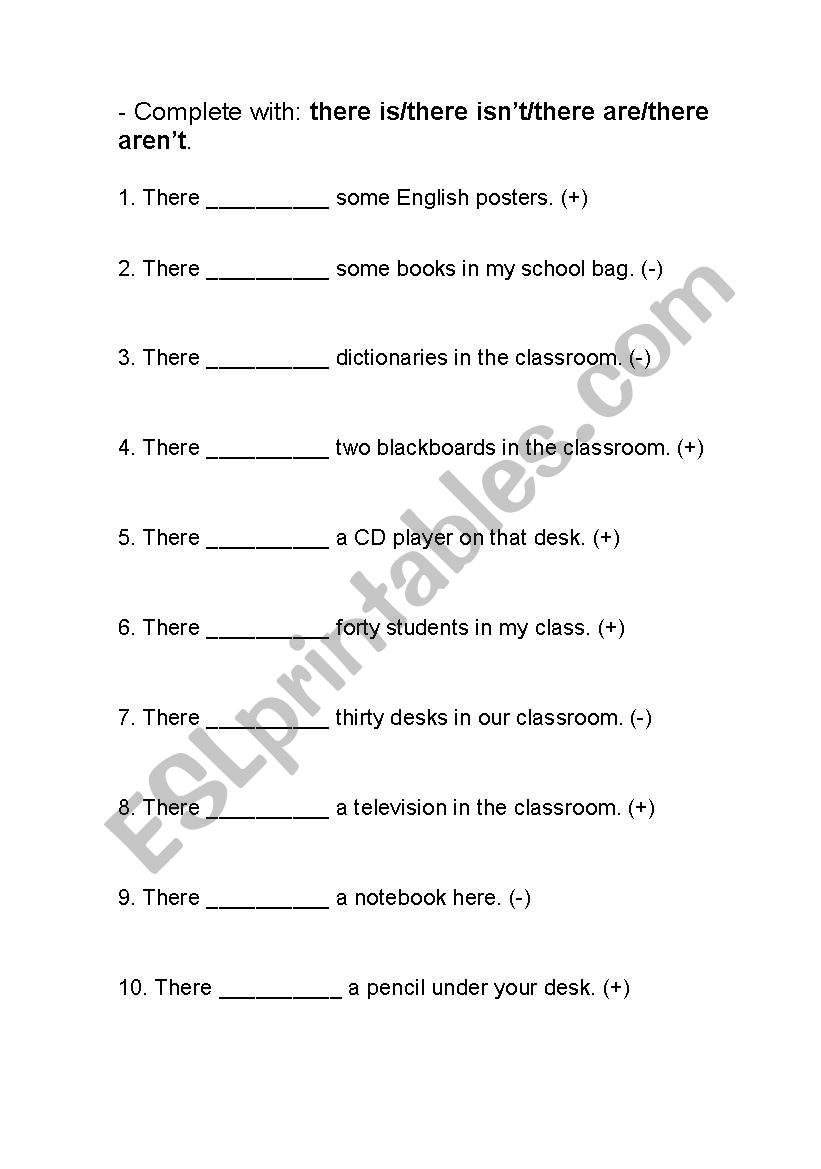 There is, there are worksheet