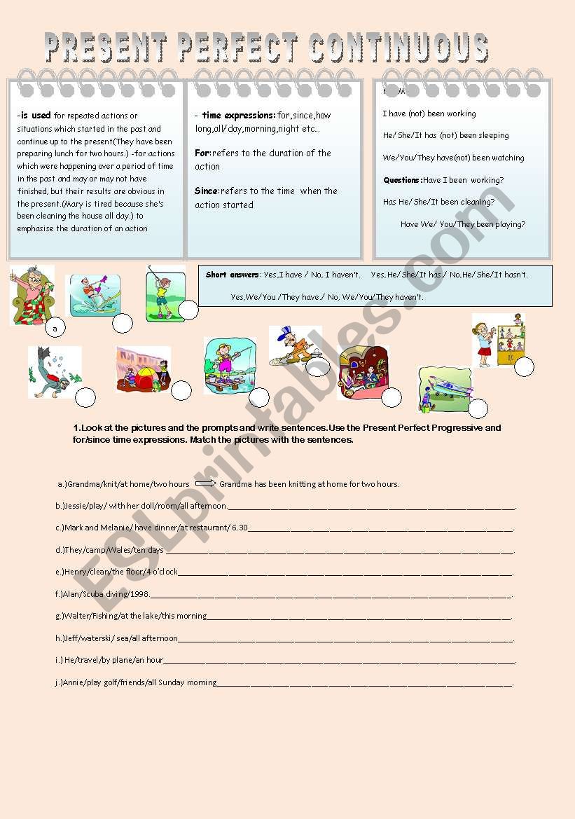 Present Perfect Progressive worksheet