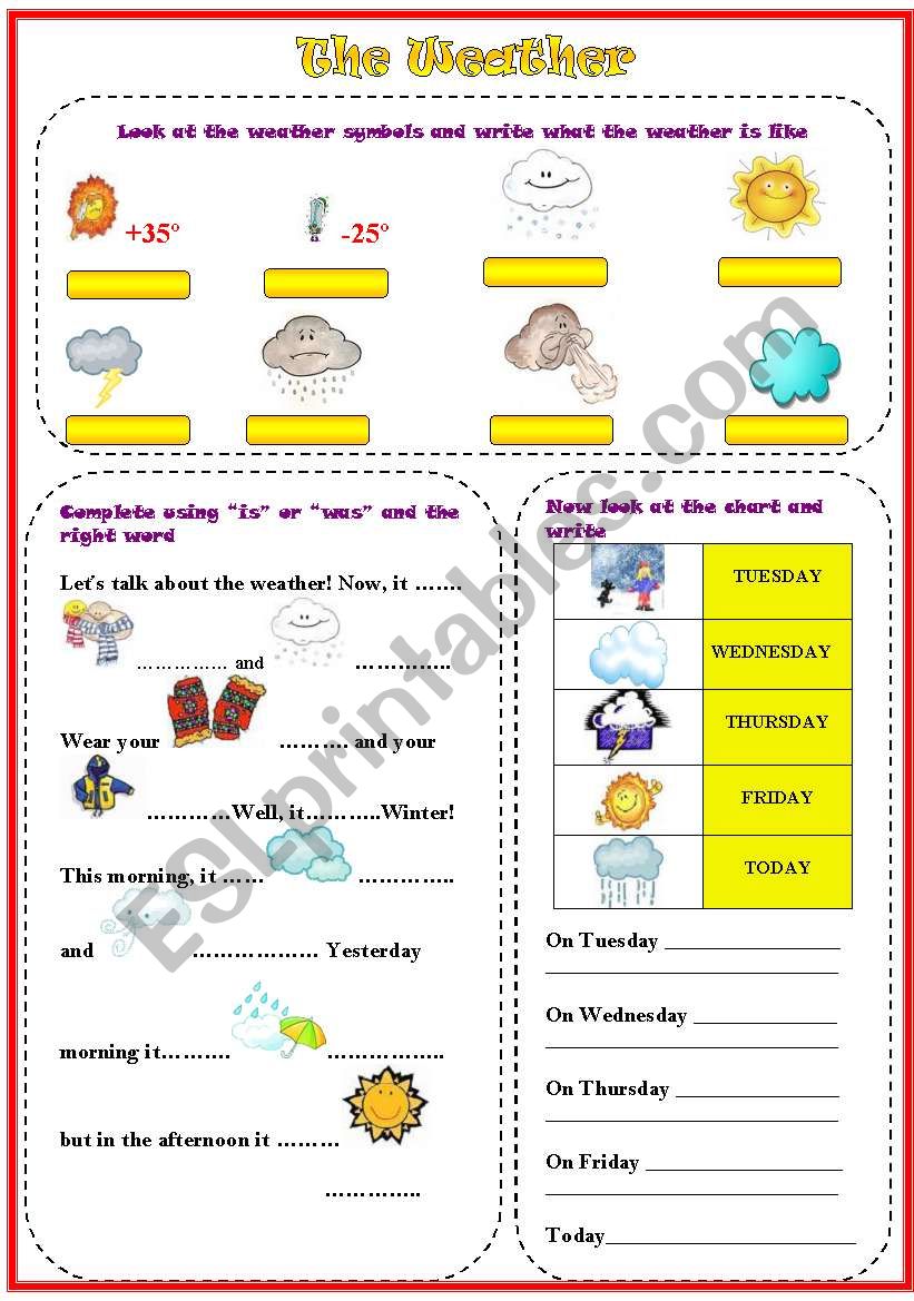 Weather Report (Simple Past & Present of the Verb 