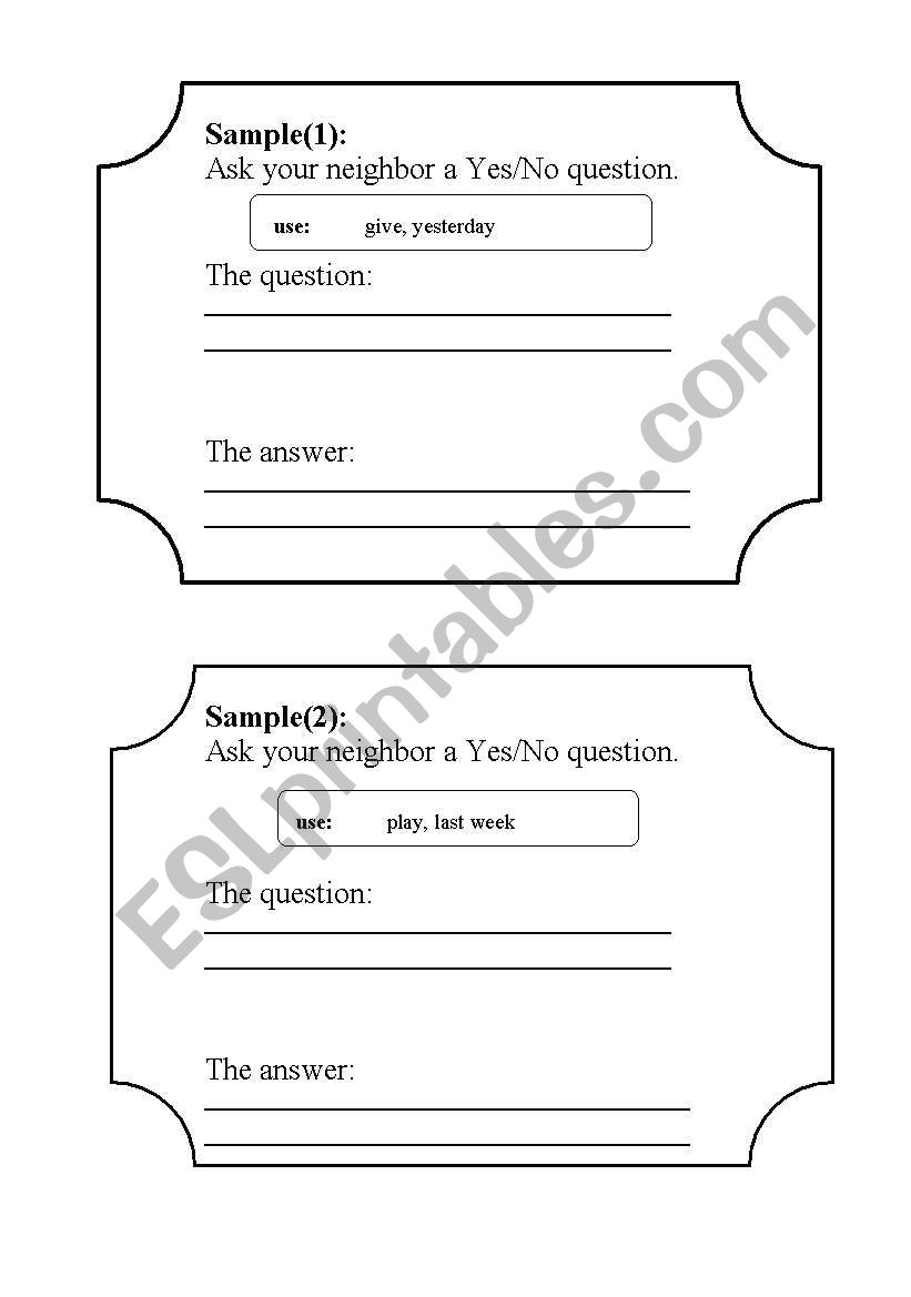 past simple communicative activity