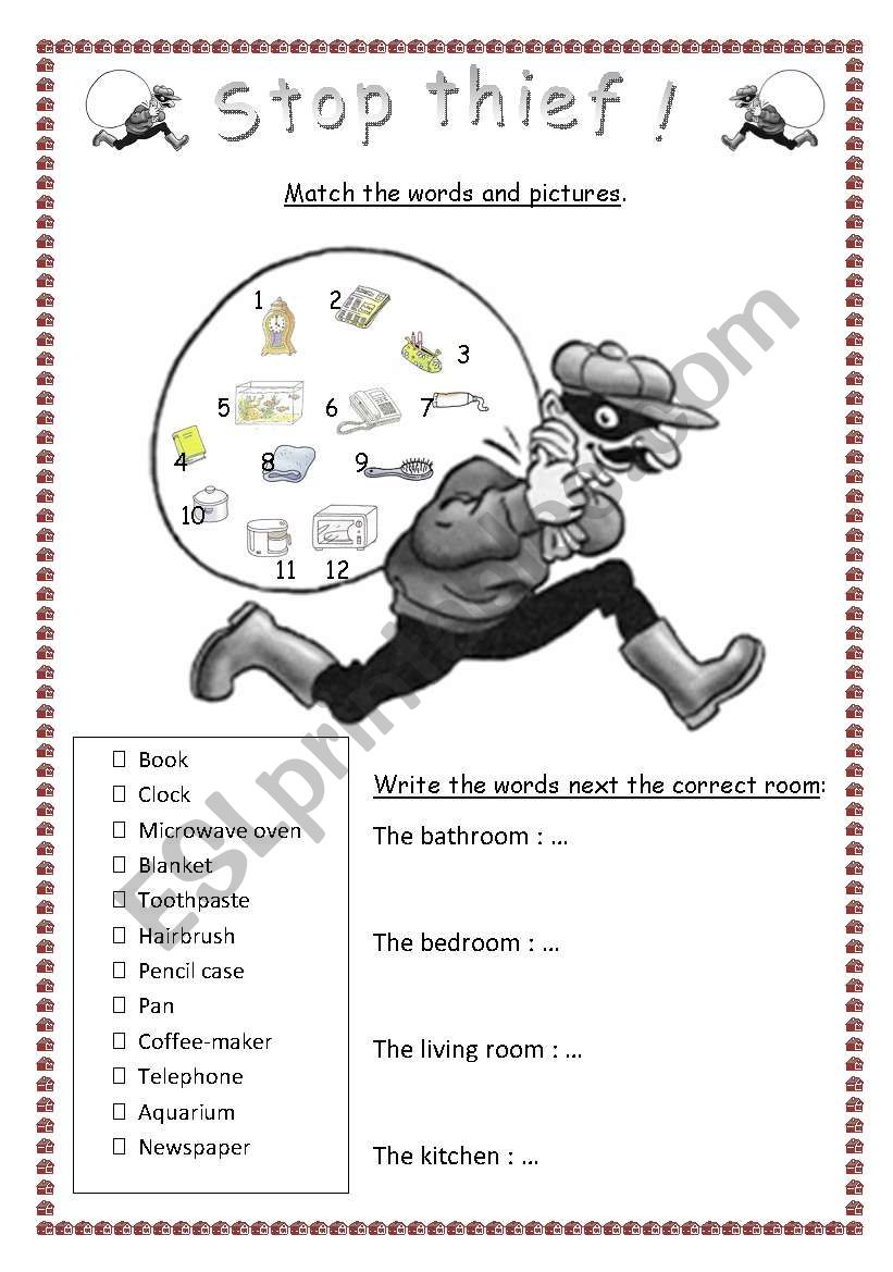 Stop Thief ! worksheet