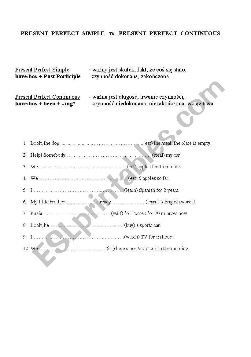 present perfect vs present perfect cont