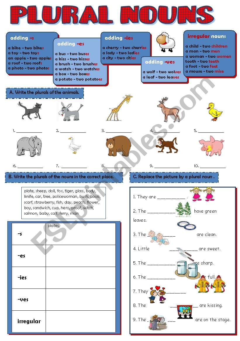 PLURAL NOUNS worksheet