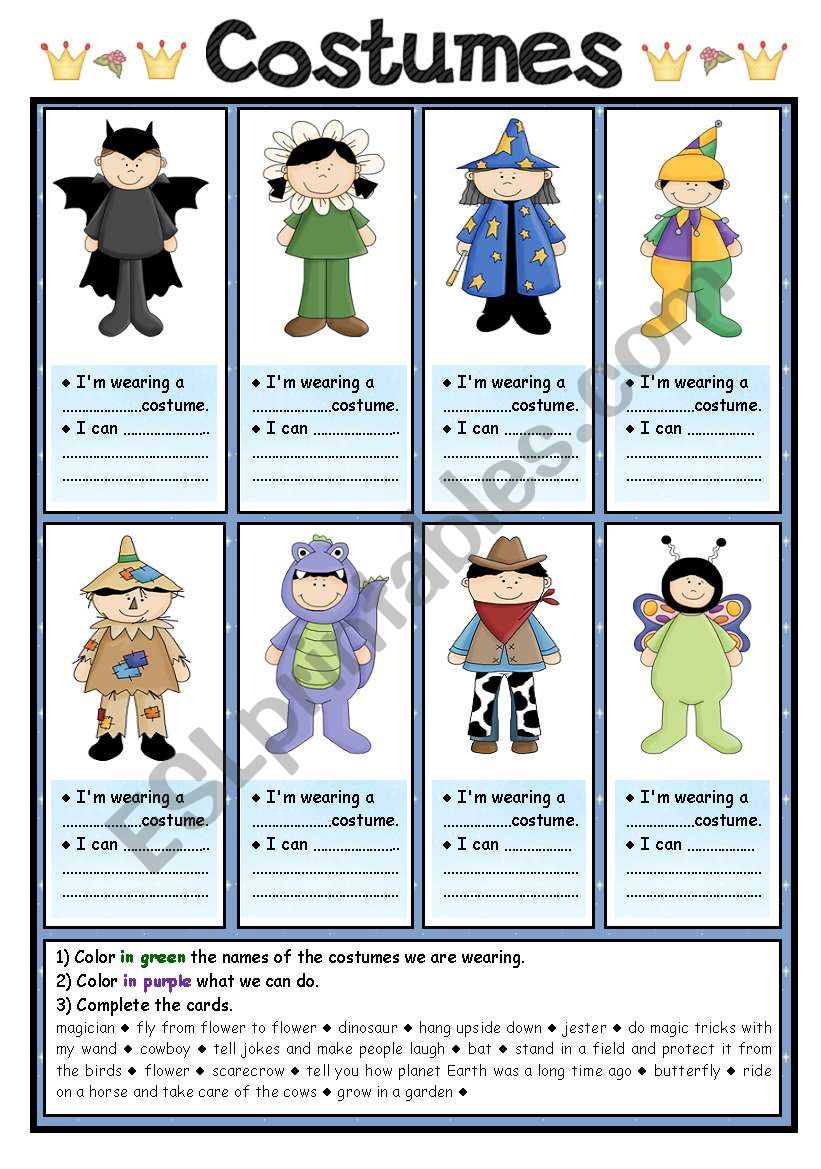 Costumes (1/2) worksheet