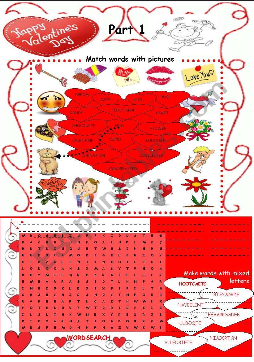 St. Valentines Day (Part 1) worksheet