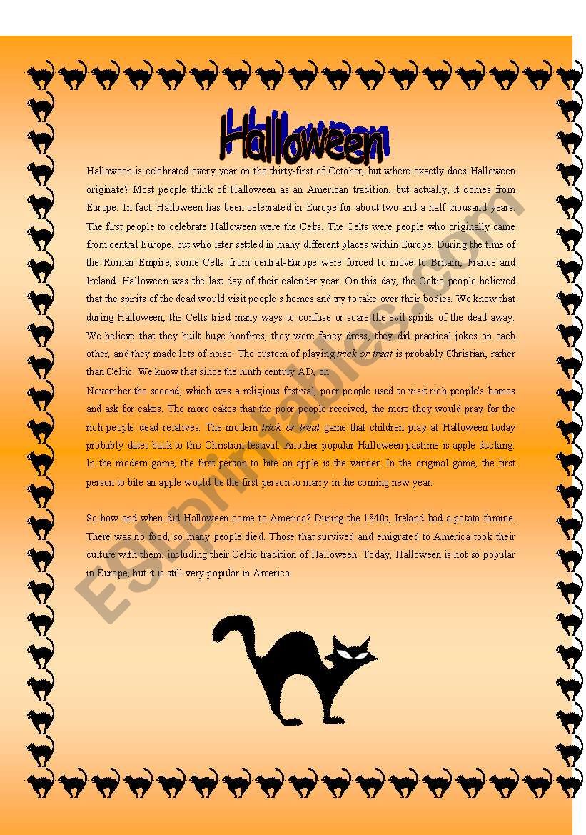 Halloween worksheet