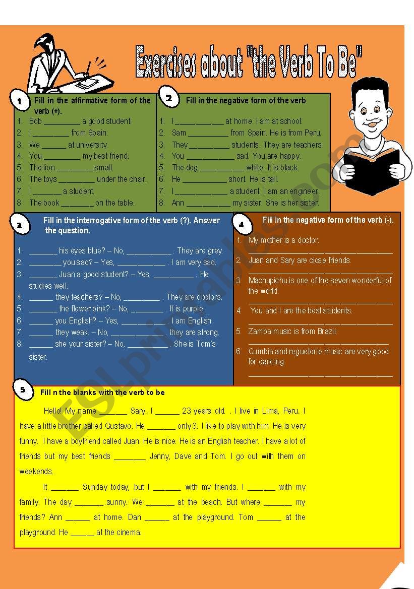 the verb to be worksheet