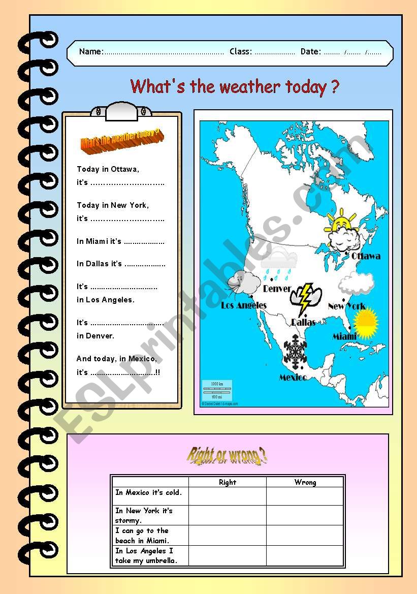 WhatÂ´s the weather today? worksheet