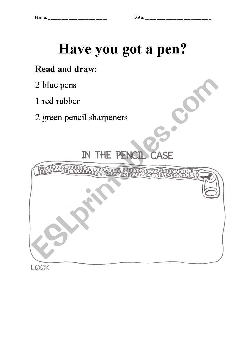 Have you got a pen? worksheet