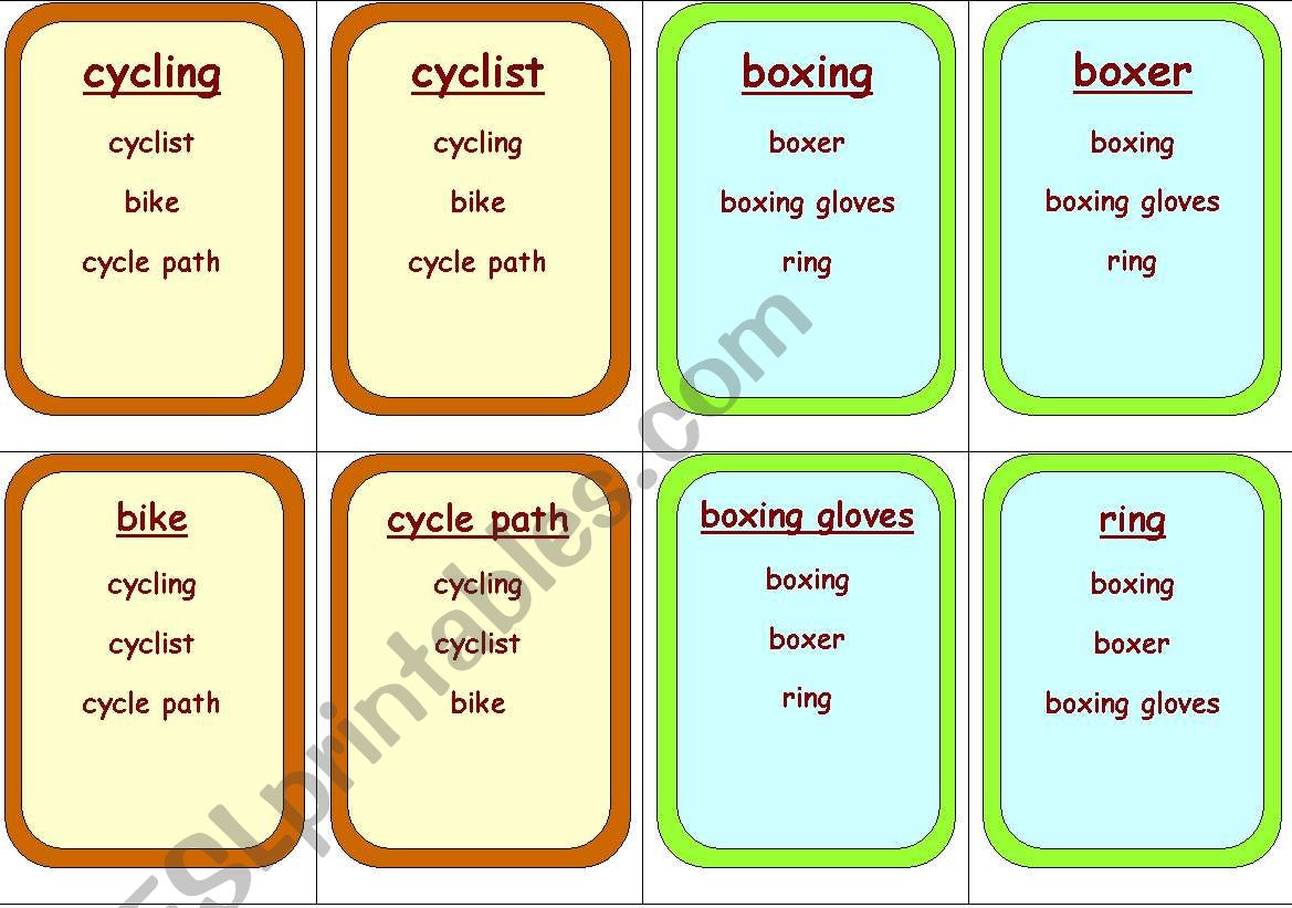 Sports - Collect a set worksheet