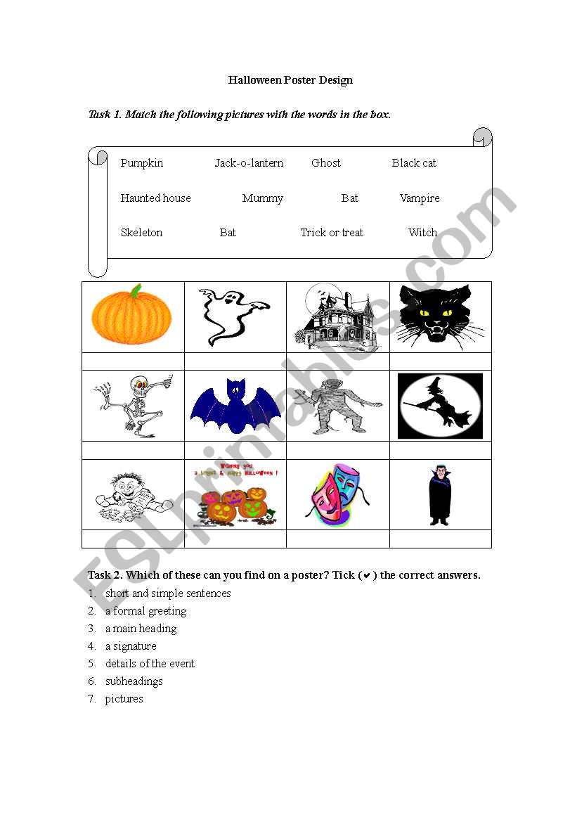 Halloween worksheet