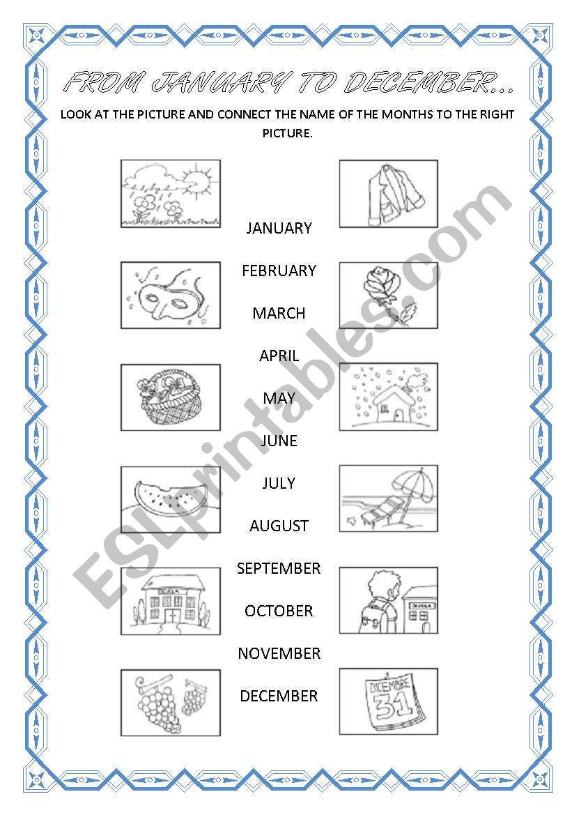 FROM JANUARY TO DECEMBER... worksheet
