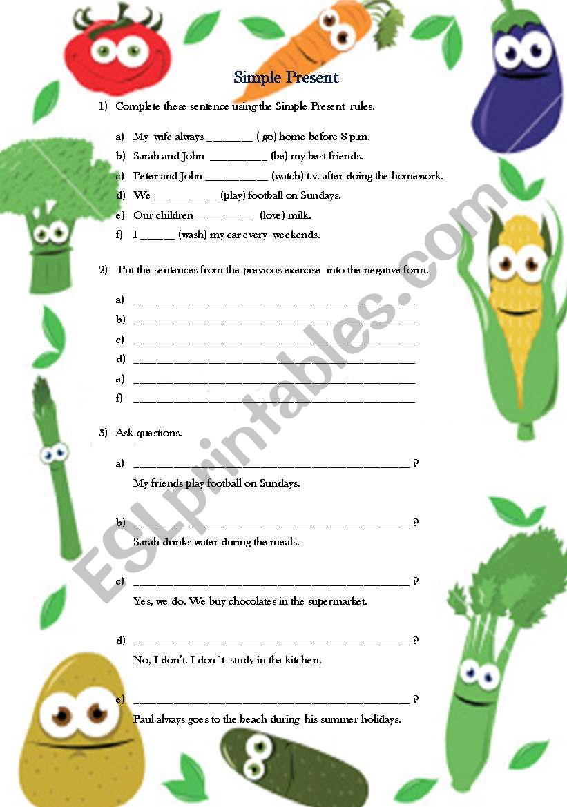 Simple Present worksheet