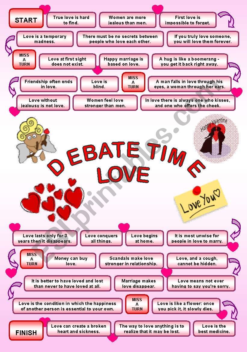 Debate time LOVE worksheet