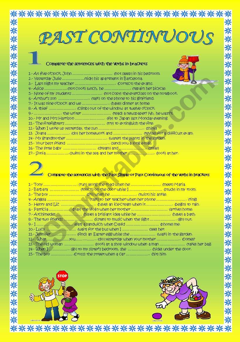 PAST CONTINUOUS worksheet