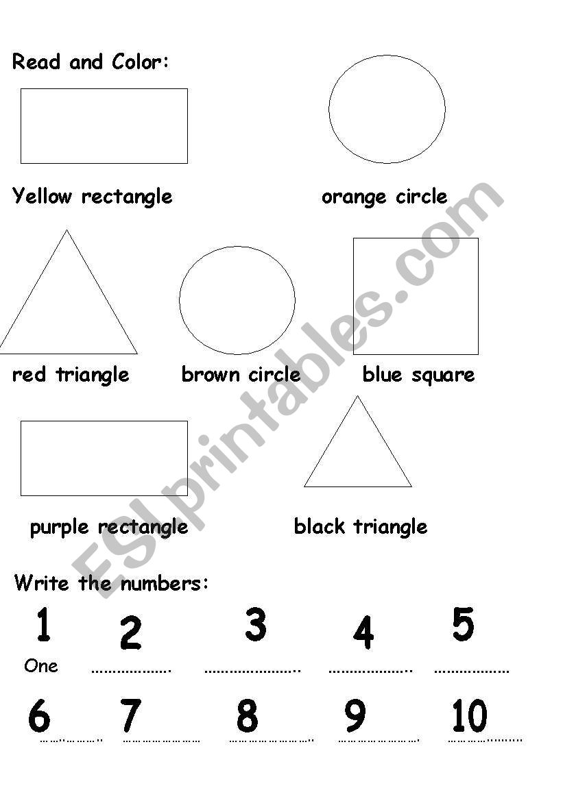 read and color worksheet