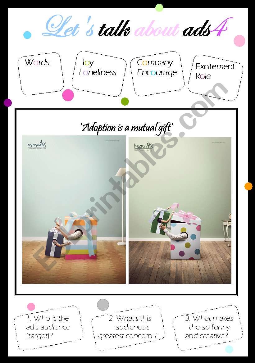 LetÂ´s Talk about Ads 4 worksheet