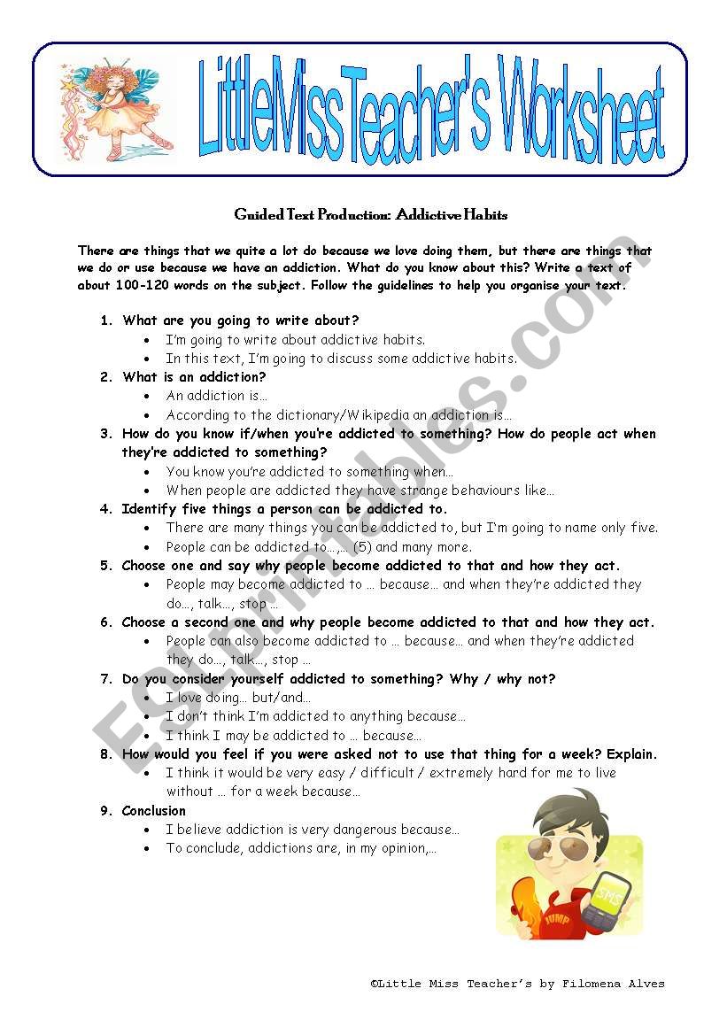 Addictive Habits worksheet