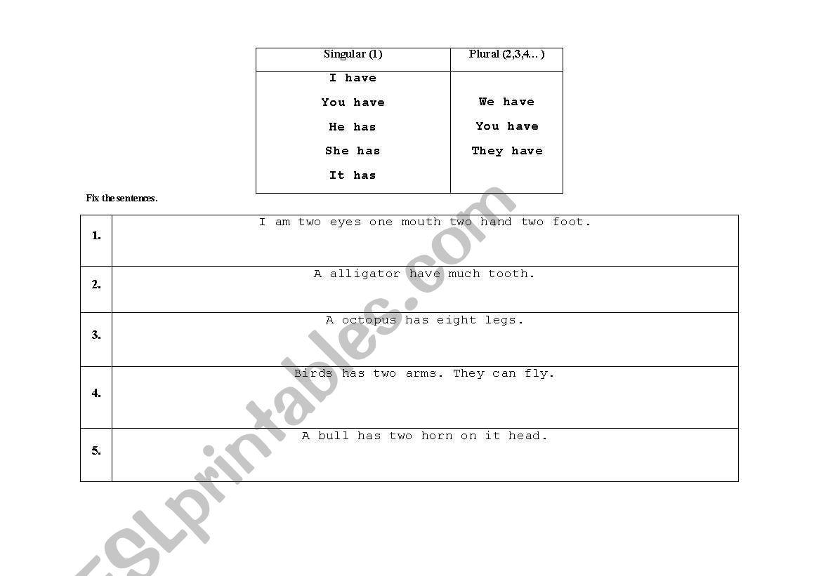 Descriptions Worksheet worksheet