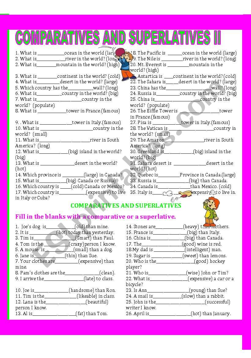 COMPARATIVES AND SUPERLATIVES II