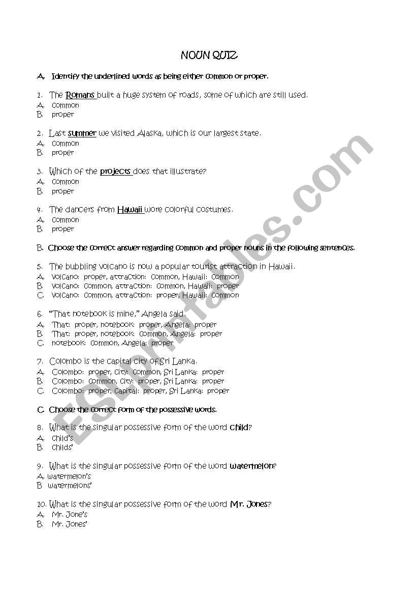 english-worksheets-noun-quiz