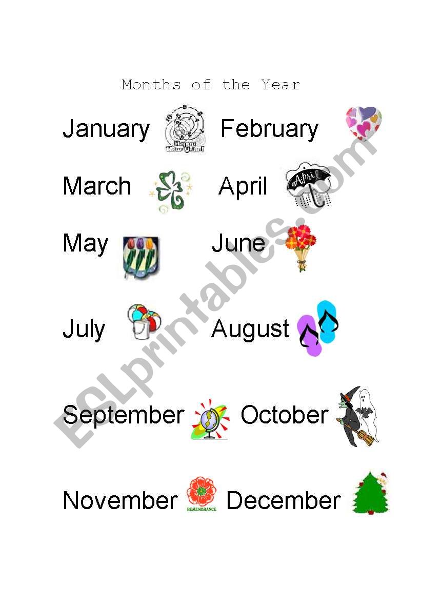 Months of the Year - ESL worksheet by angew