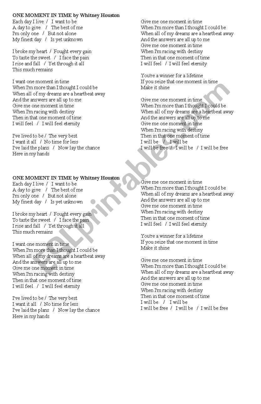 Listening Song worksheet