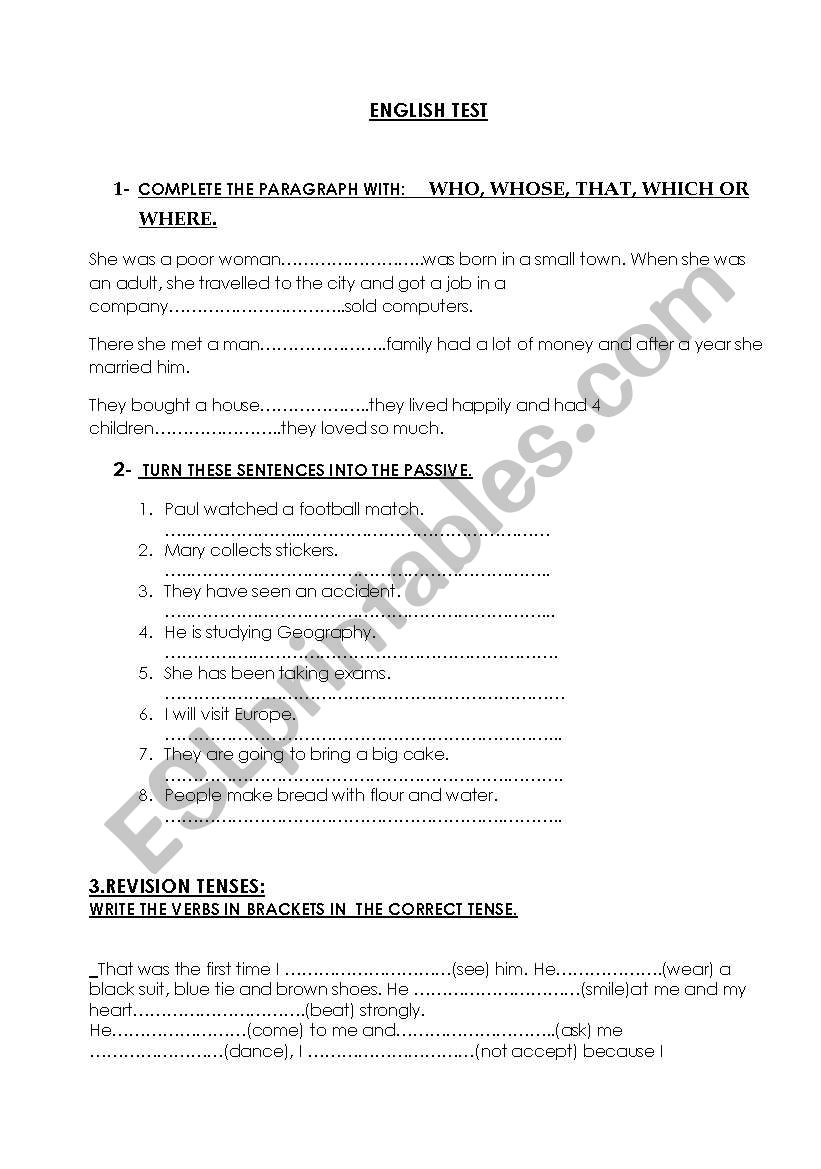 INTERMEDIATE REVISION worksheet