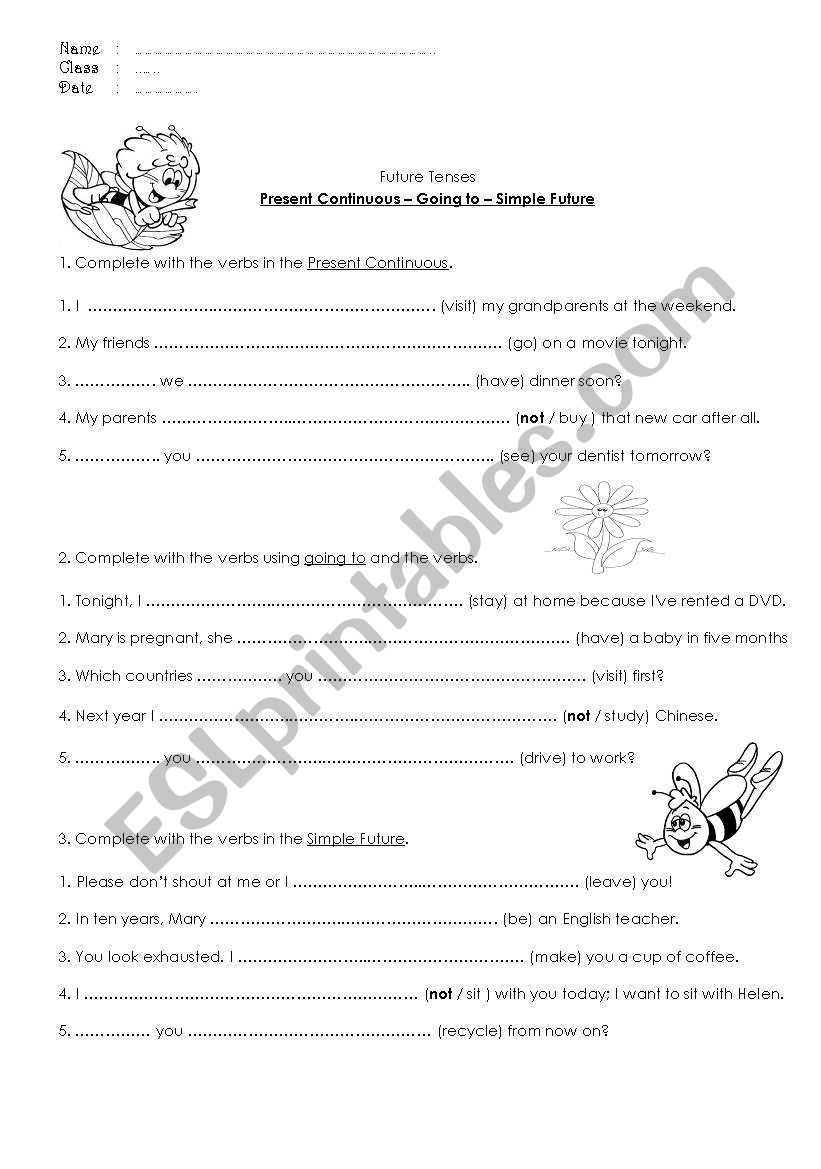 Future Tenses worksheet