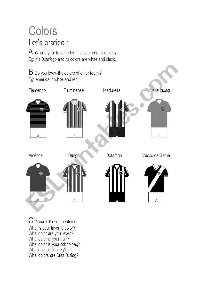 Colors worksheet