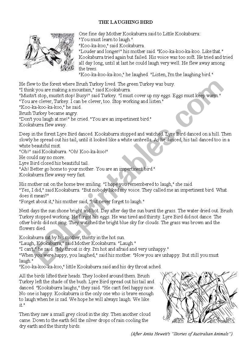 The Laughing Bird worksheet