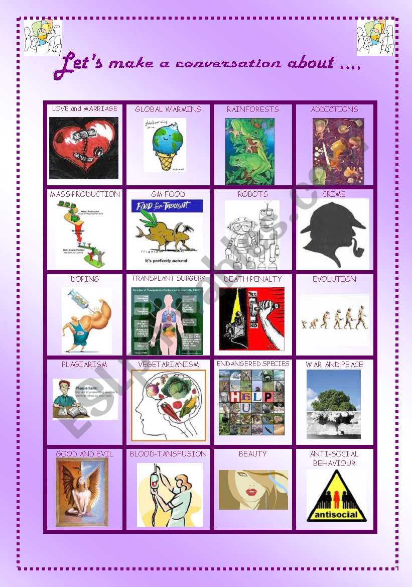 LETÂ´S MAKE CONVERSATIONS - PICTURE CONVERSATION STARTER