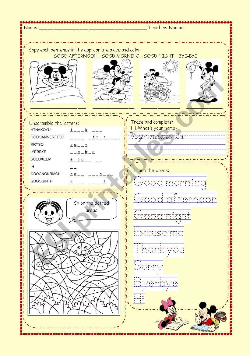 Greetings worksheet