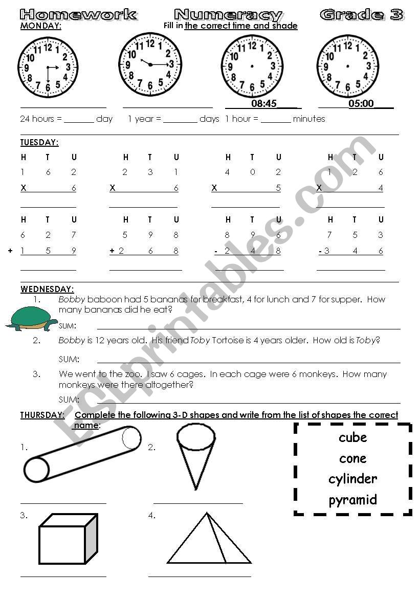 Time worksheet