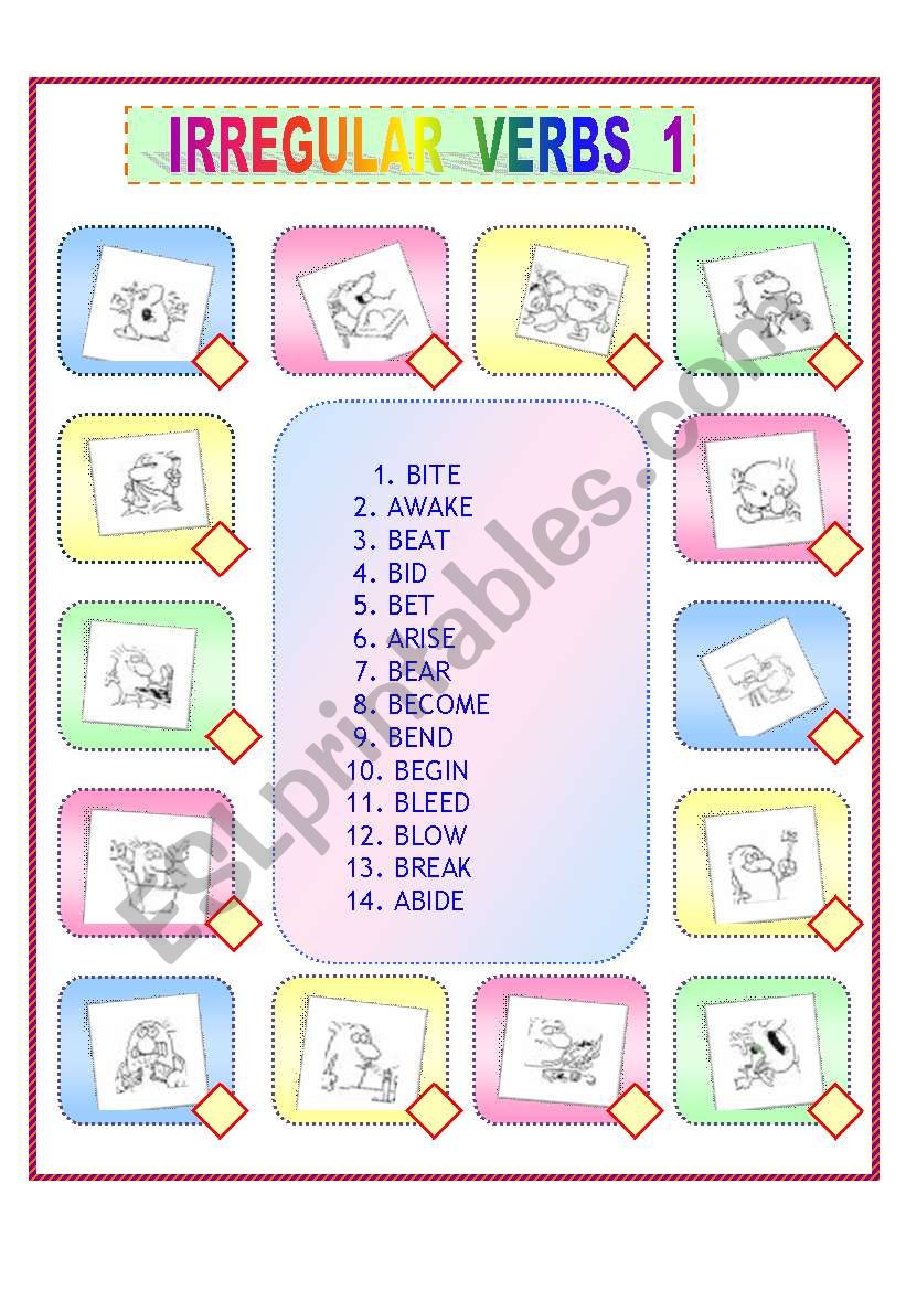 IRREGULAR VERBS  1 worksheet